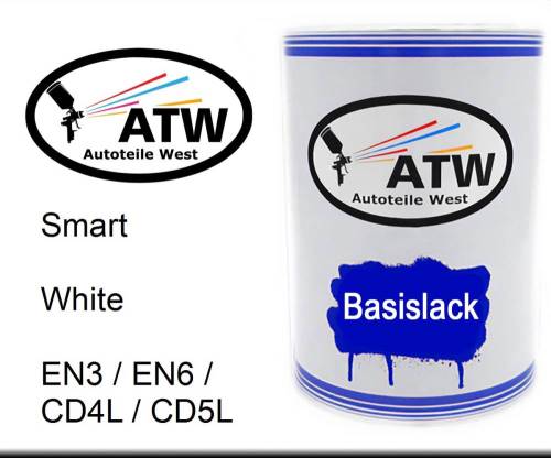 Smart, White, EN3 / EN6 / CD4L / CD5L: 500ml Lackdose, von ATW Autoteile West.